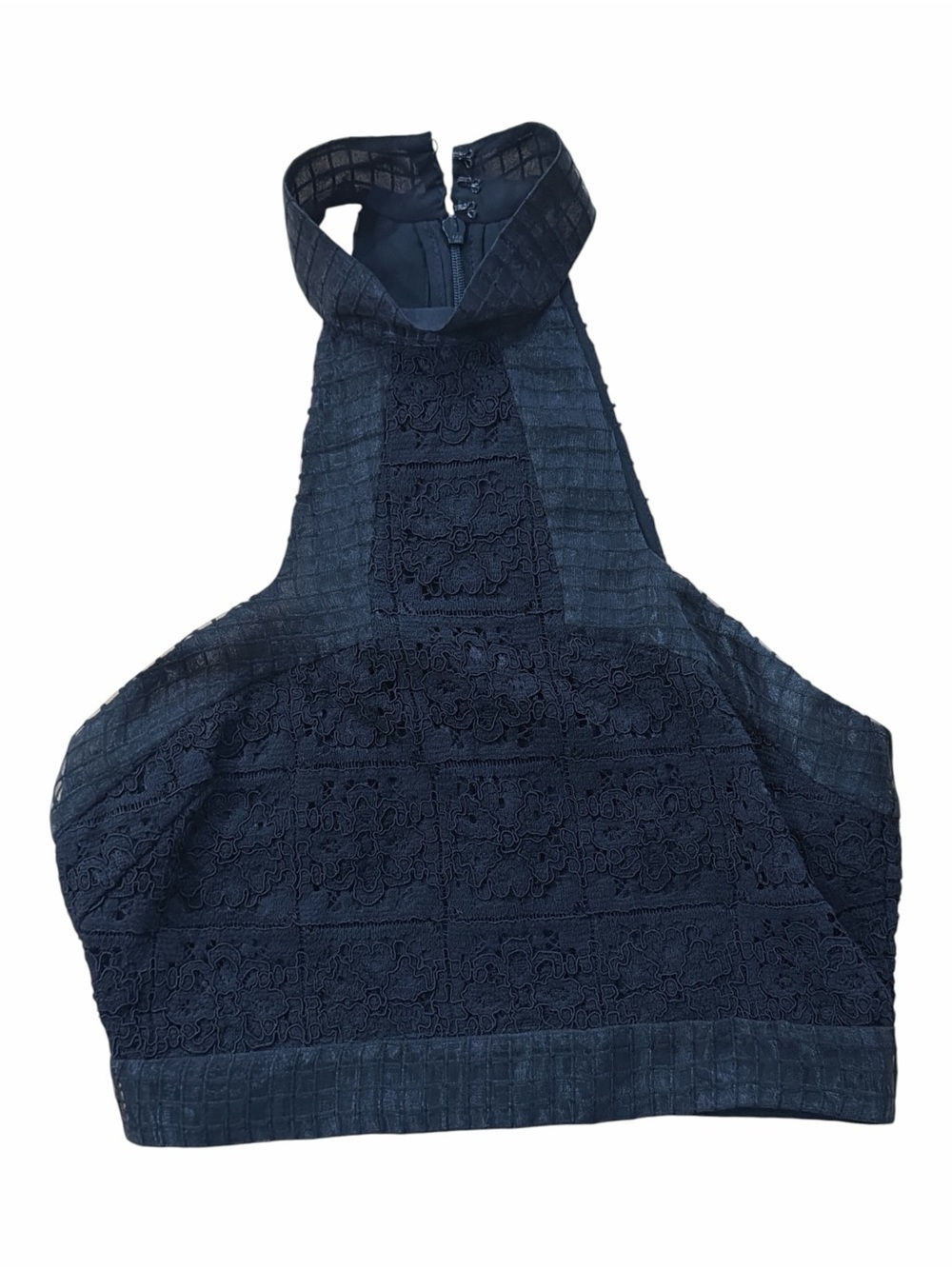 ALEXIS Janek Black Lace Halter Crop Top